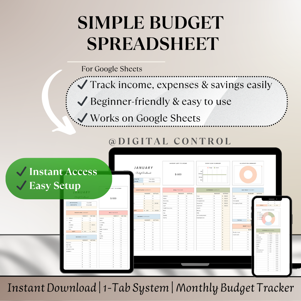 Budget Spreadsheet | Google Sheets Tracker