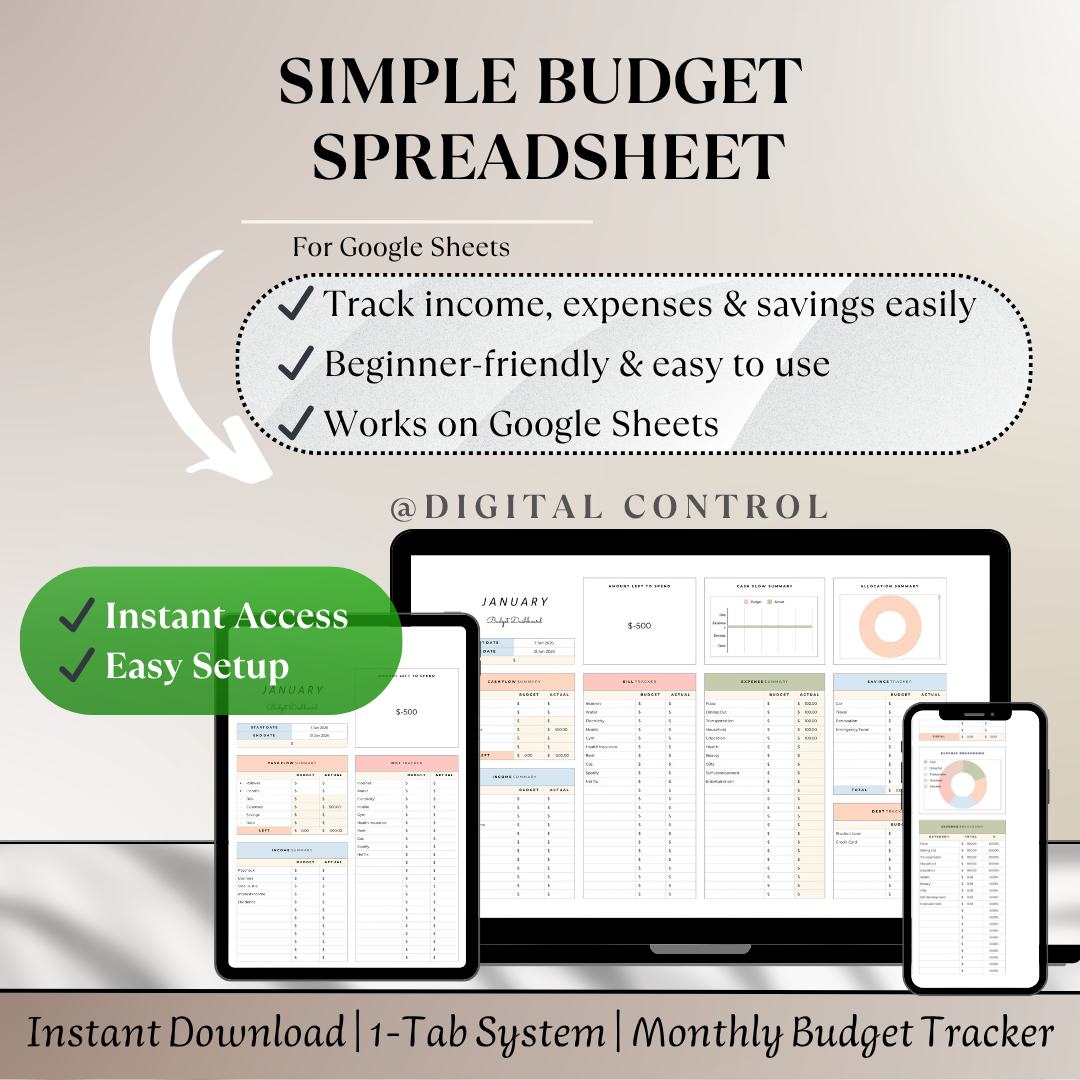Budget Spreadsheet | Google Sheets Tracker